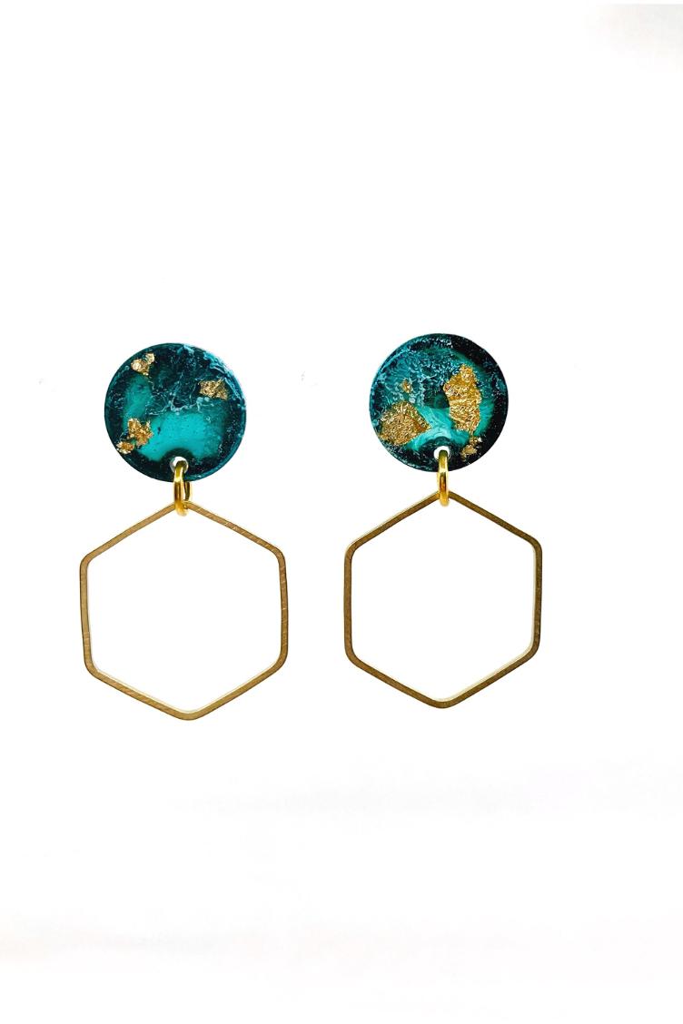 Earrings `Eugénie` Turquoise - Nakimi