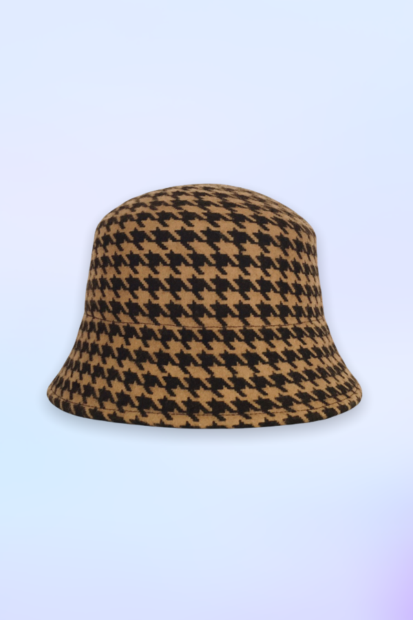 Hat Brown `Houndstooth` wool - Laura Catignani