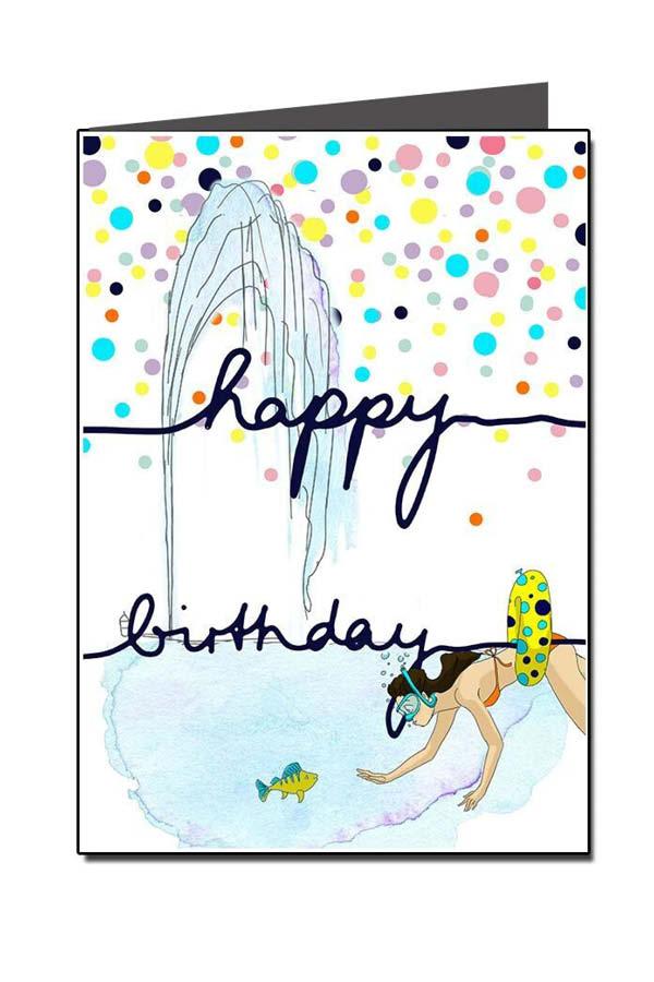 Greeting Card `Happy Birthday - Underwater ` - Anne-Sophie Villard