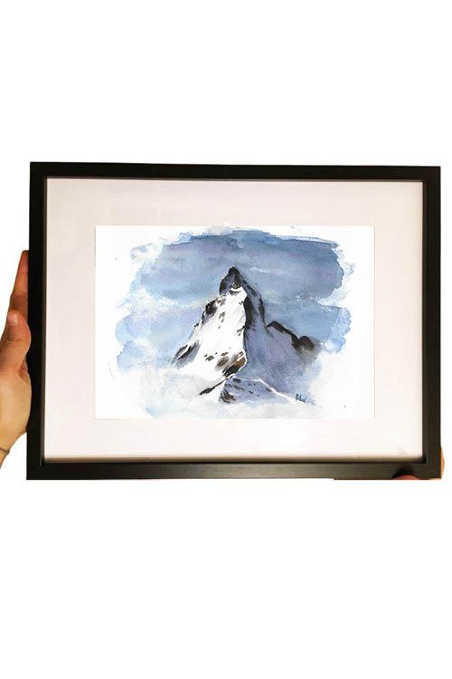 Framed Printed illustration `Matterhorn Abstract ` - Anne-Sophie Villard