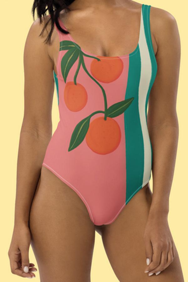 One-piece swimsuit `Les oranges rayées` - Alice Izzo