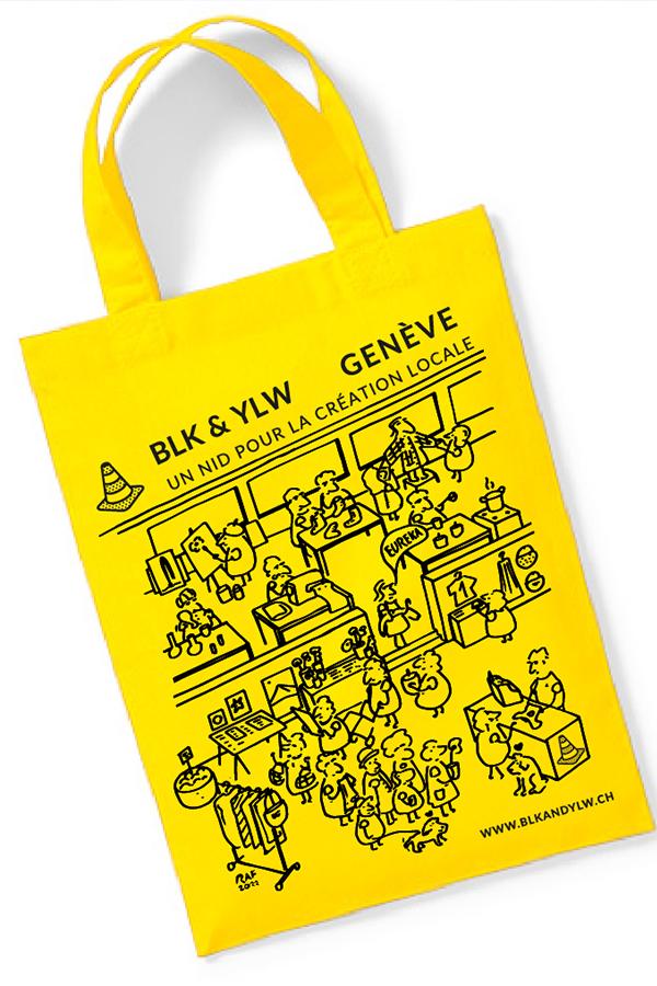 Tote Bag `Creatives` Yellow - BLK & YLW X RafRaf