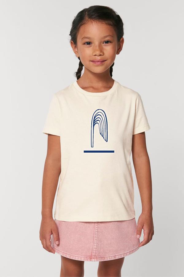 T-shirt Kids, 3 to 14 years old `Jet d`eau` Natural | Blue - Atelier Siblings