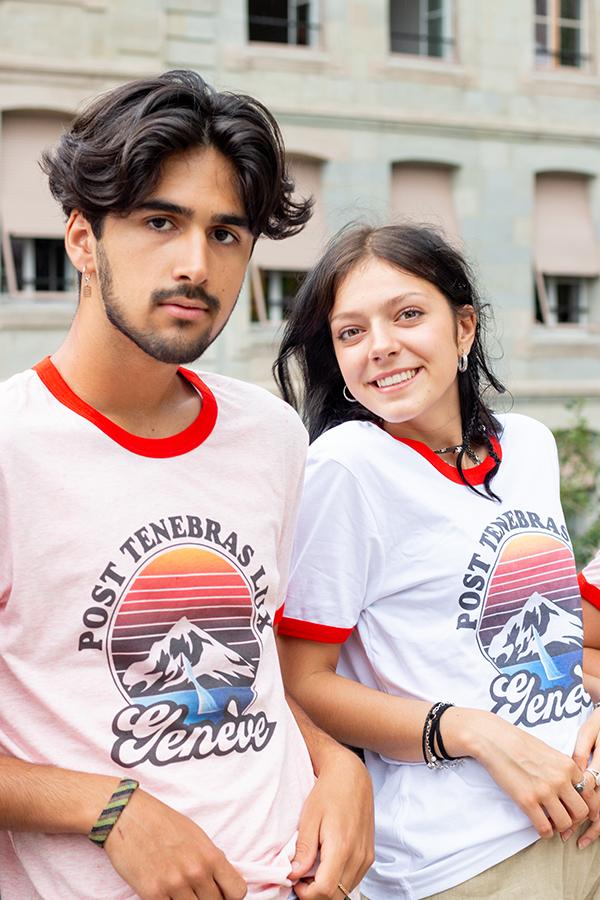 T-Shirt `Genève Vintage Style` Blanc/Rouge - U/C by Eliran Ashraf - 3