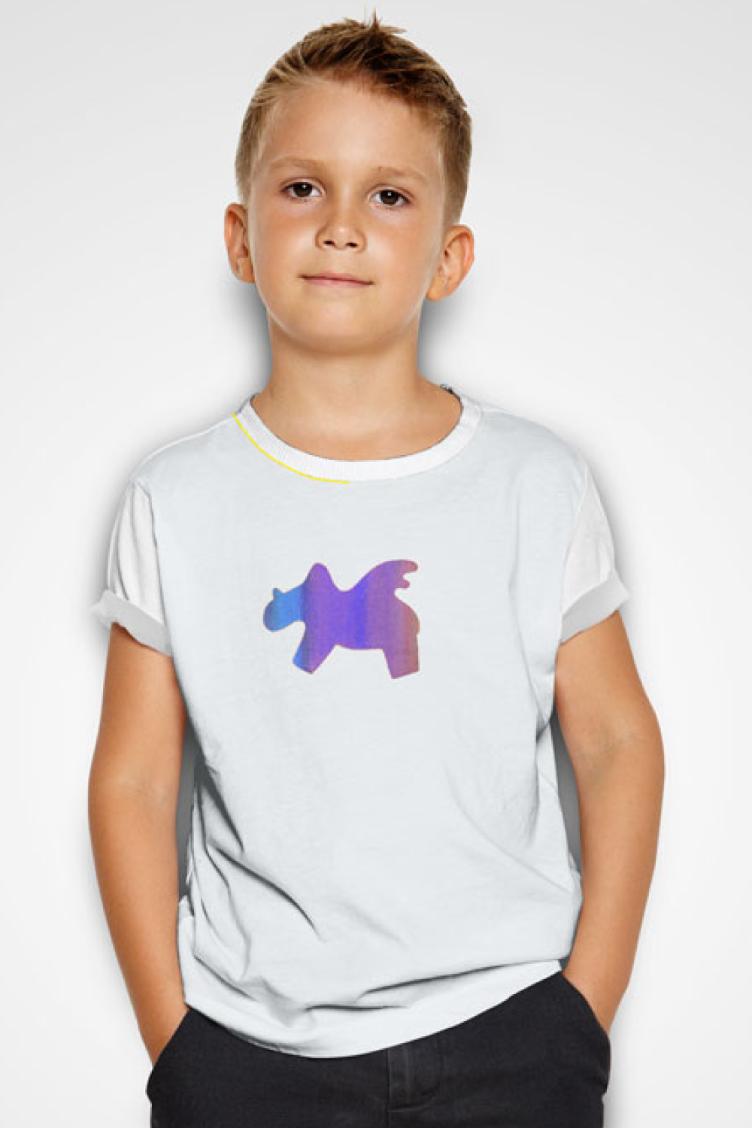 Unicorn T-shirt Blanc Kids - Raf Raf x U/C by Eliran Ashraf