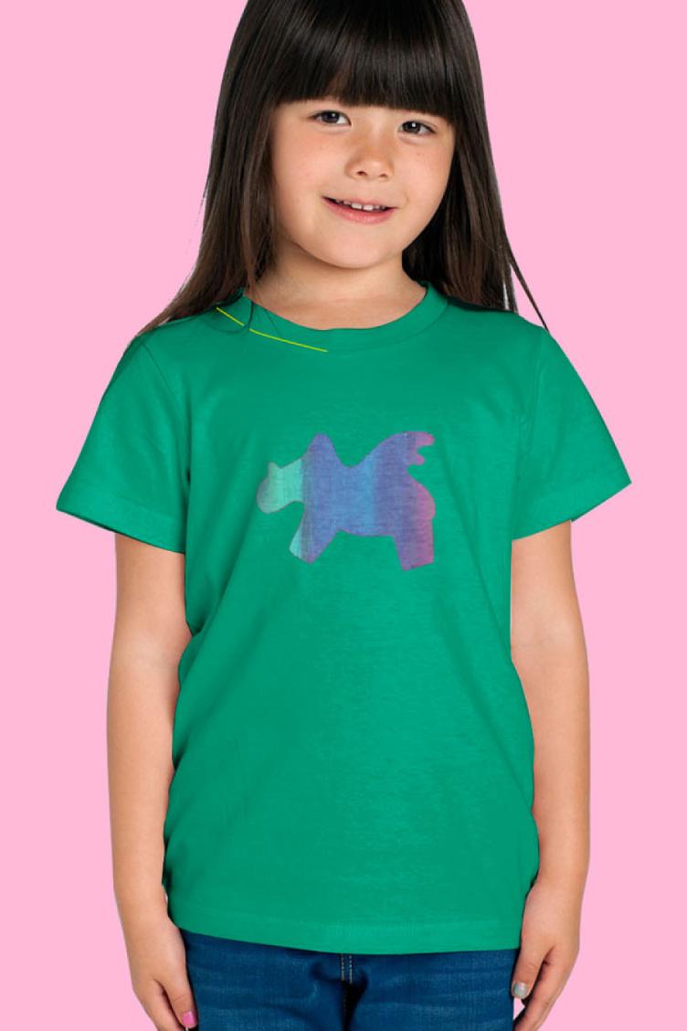 Unicorn T-shirt Kids Green - Raf Raf x U/C by Eliran Ashraf